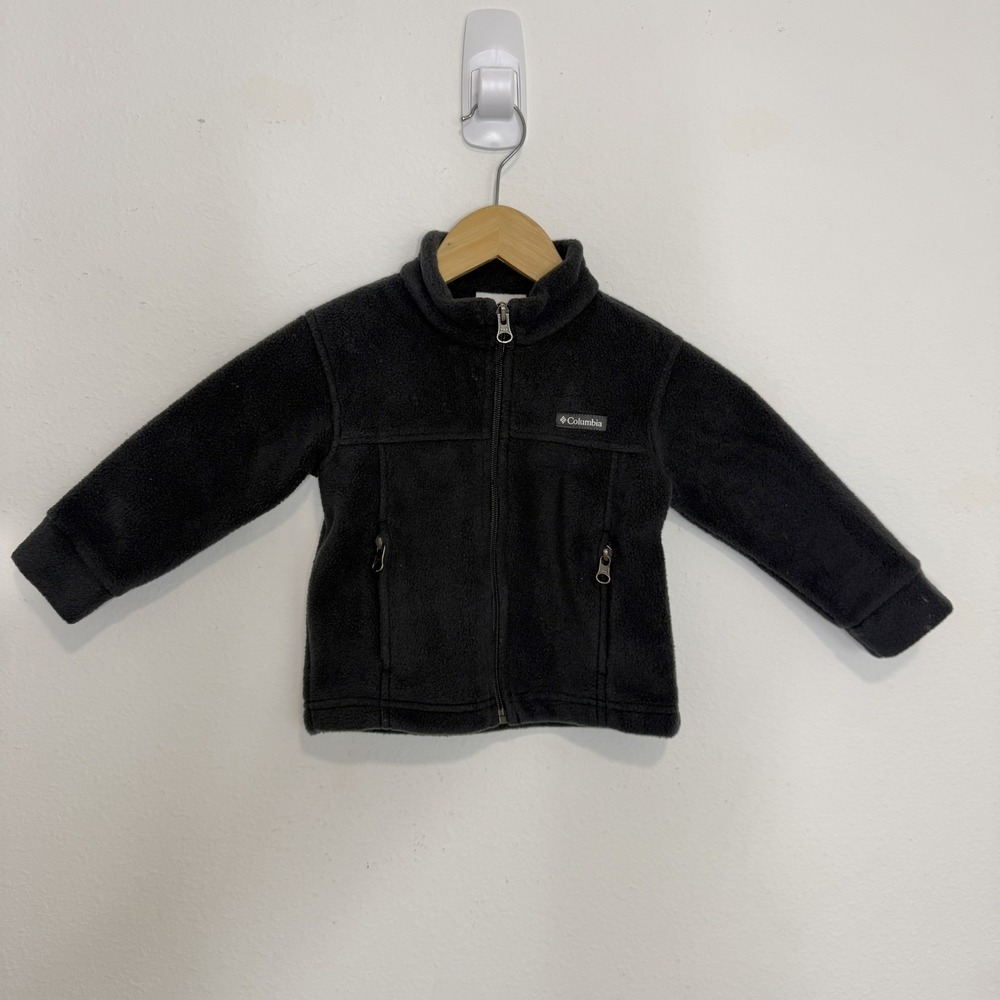 Columbia Toddler Jacket Fleece Size 2T Black Baby Youth Boy's Girl's Zip Up EUC